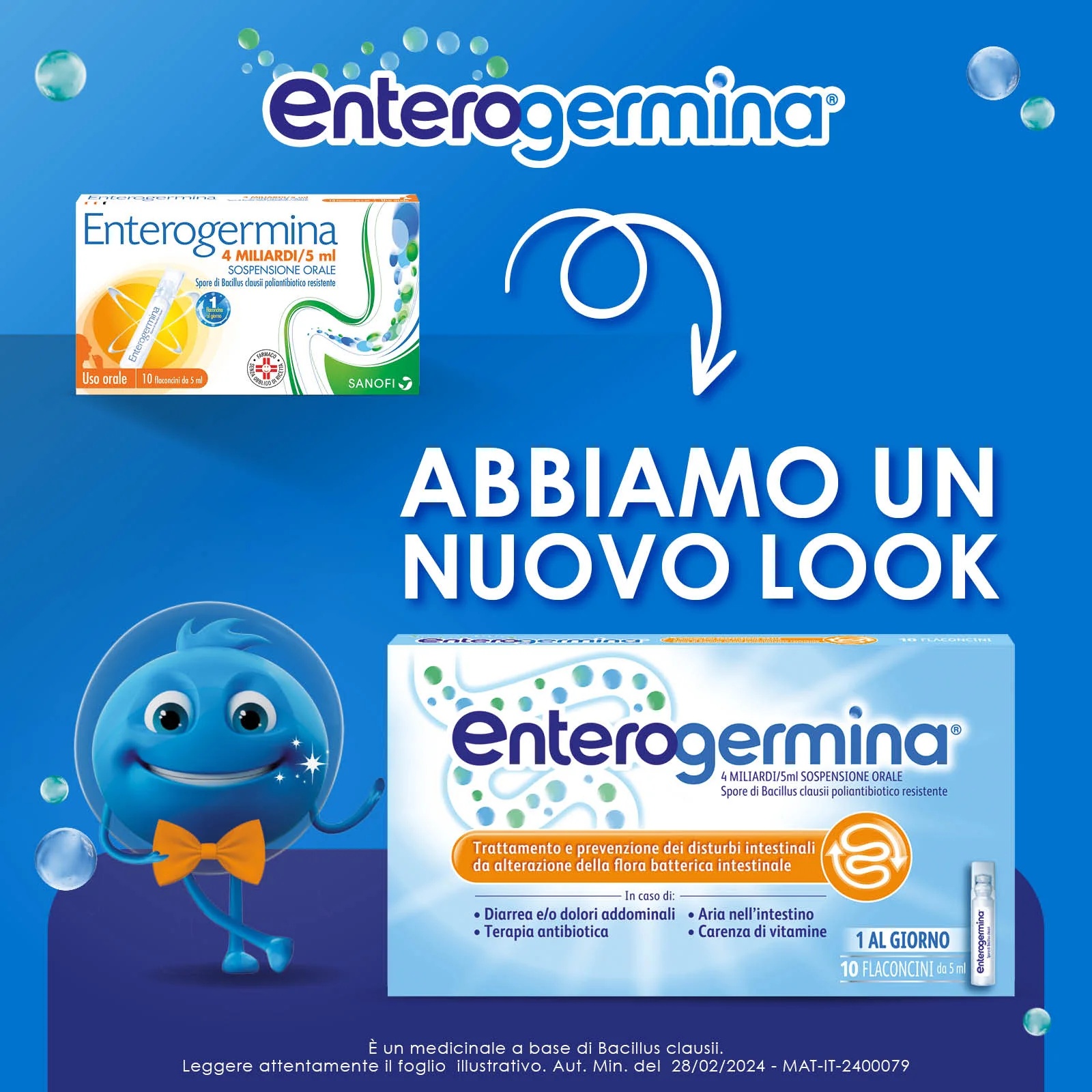 ENTEROGERMINA Enterogermina 4 miljard/5 ml 10 flessen melkzuurfermenten