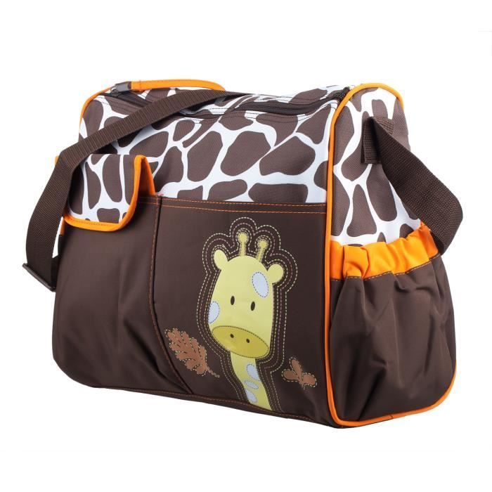 Sac à langer pour bébé TRIXES - Modèle Girafe - 7 poches - Sangle réglable