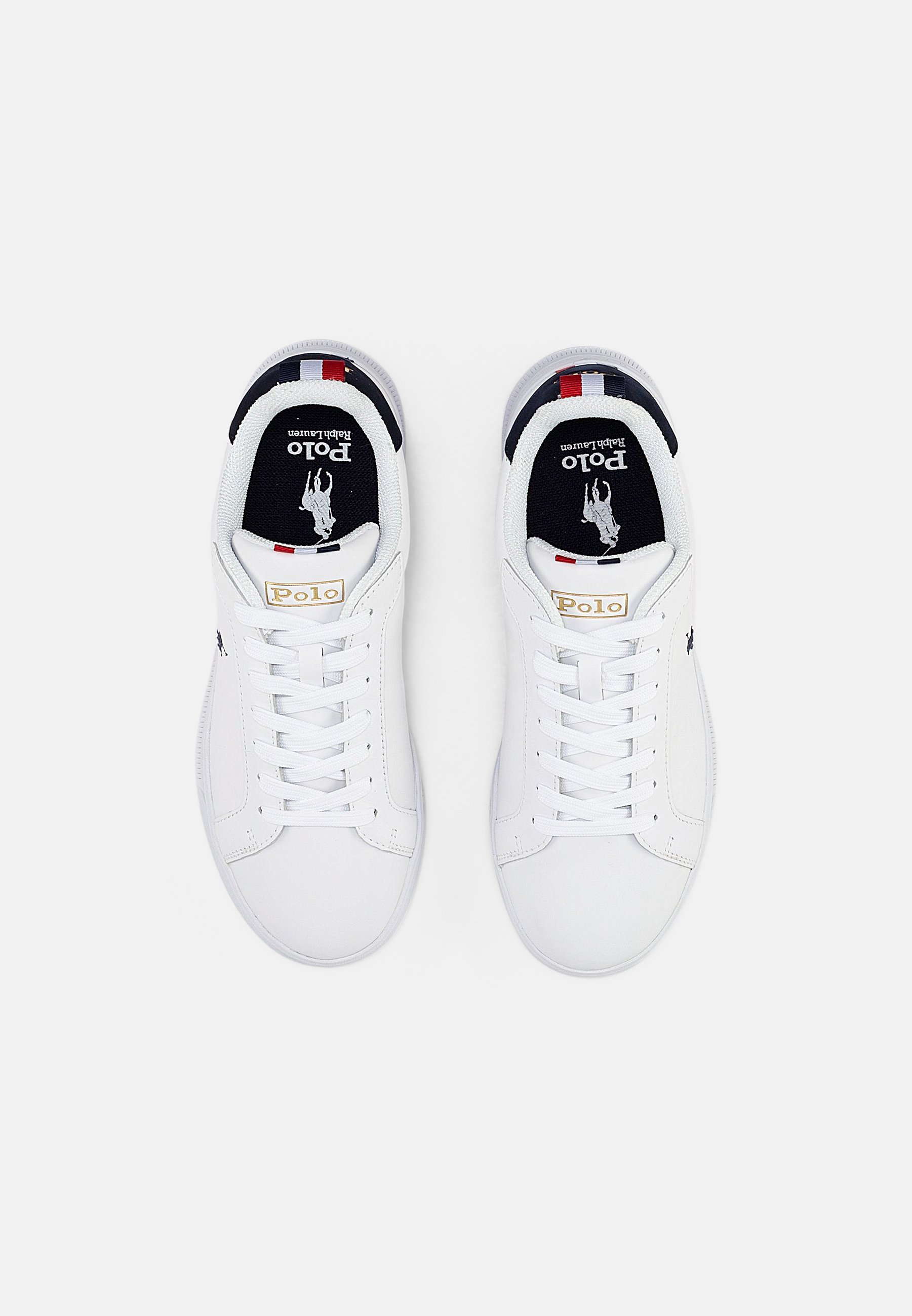 Polo Ralph Lauren HERITAGE COURT II LEATHER TRAINER - Scarpe da ginnastica - bianco/blu navy/rosso