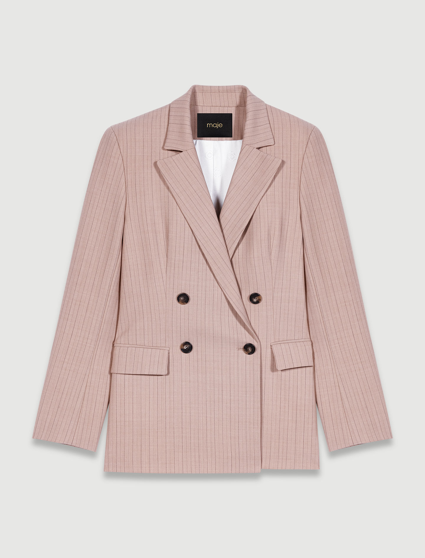 Gestreept colbert - Beige
