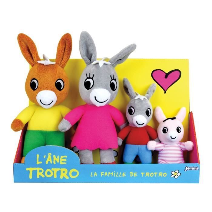 Coffret Peluche Trotro et Famille +/- 15 cm - JEMINI - Trotro, sa maman, son papa et sa petite sœur.