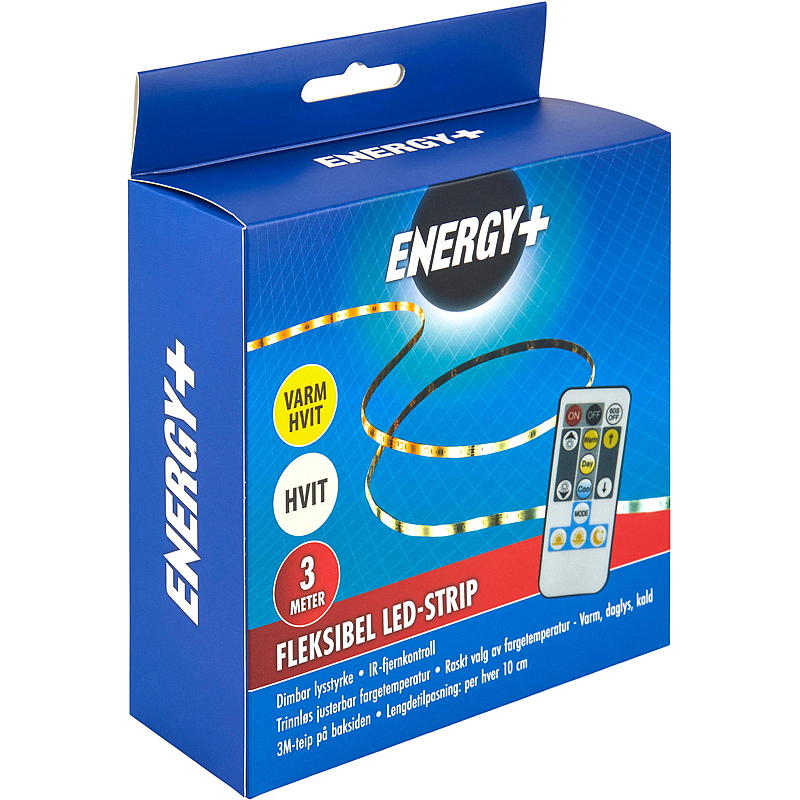 Energi LED-remsa 3 m Dimbar, varmvit