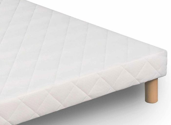 Conjunto de colchón y base de cama - 140x190 cm - Espuma de confort firme - 11 zonas de confort - Antiácaros