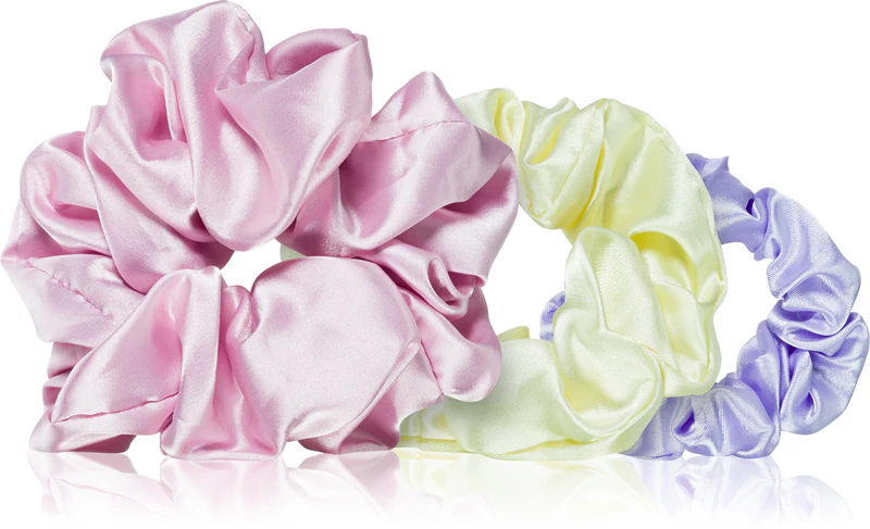 Conjunto de scrunchies de cetim BrushArt Daisy Dreams
