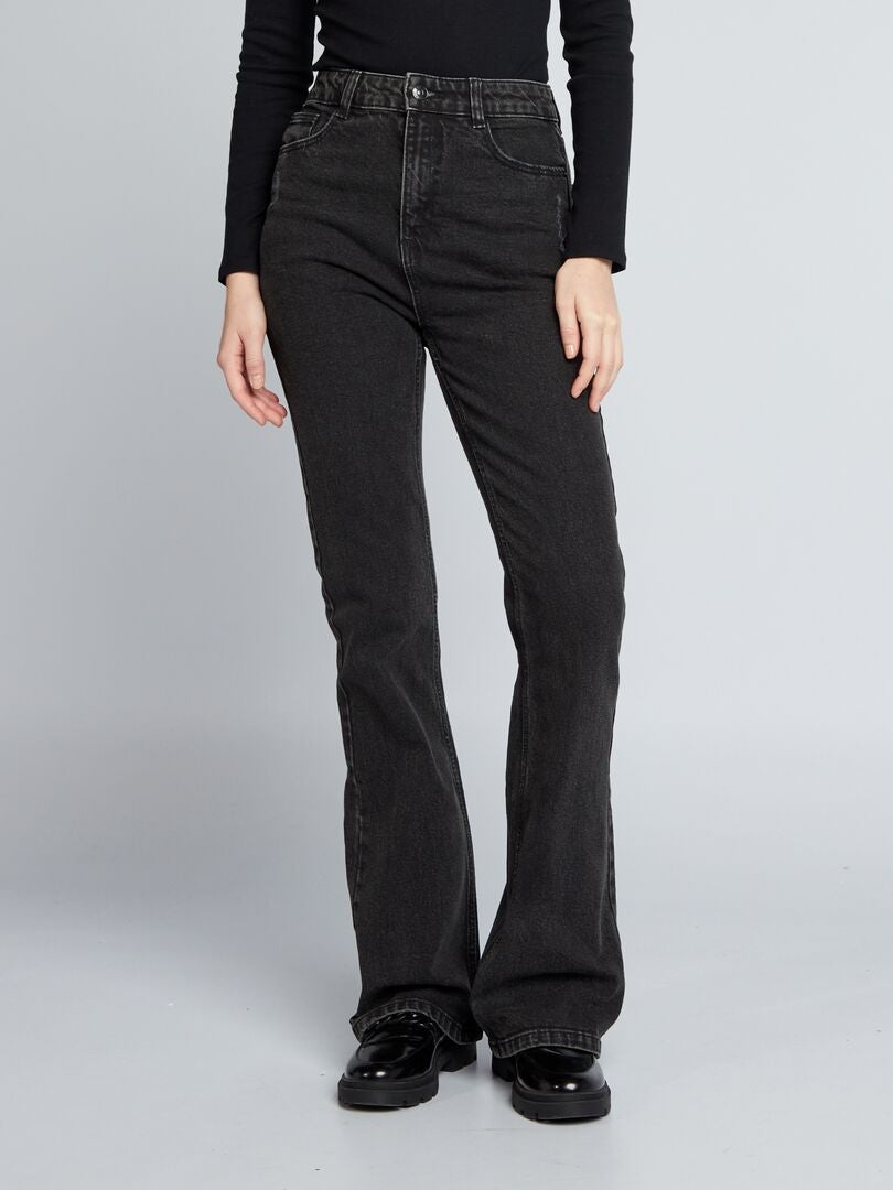 Jeansy dzwony/bootcut z wysokim stanem - CZARNE