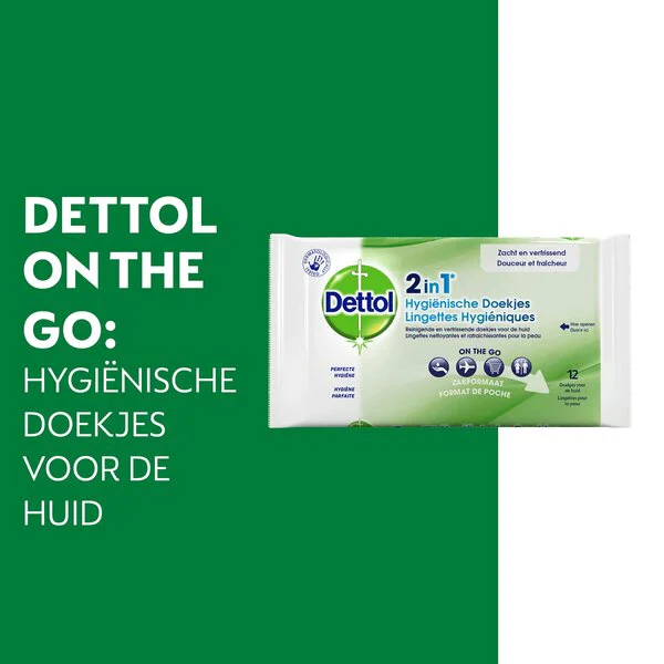 Șervețele igienice Dettol 2 în 1<br>12 bucăți