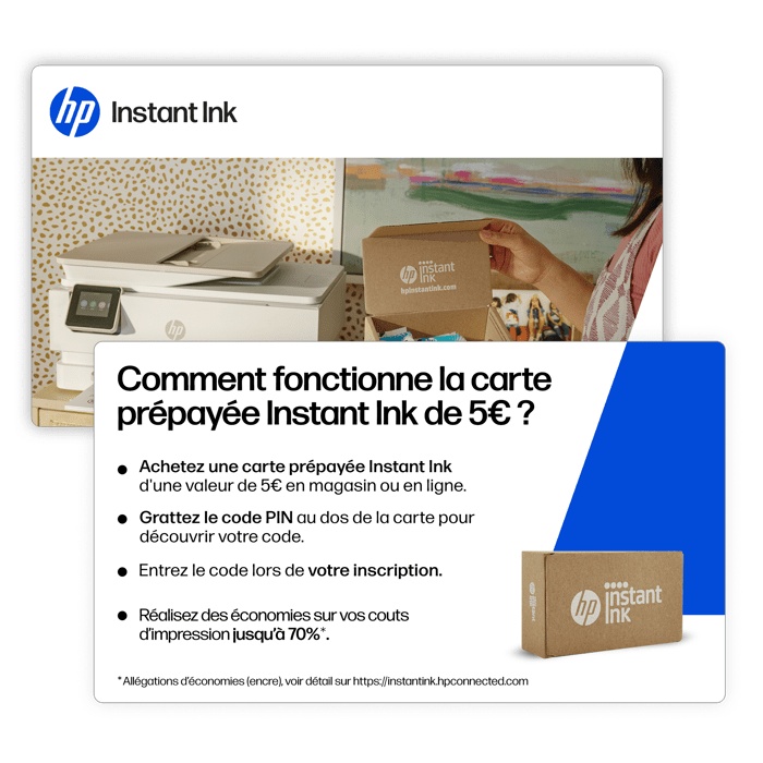 HP Instant Ink Prepaid-Karte – Abonnement für die Lieferung von Original HP Tintenpatronen