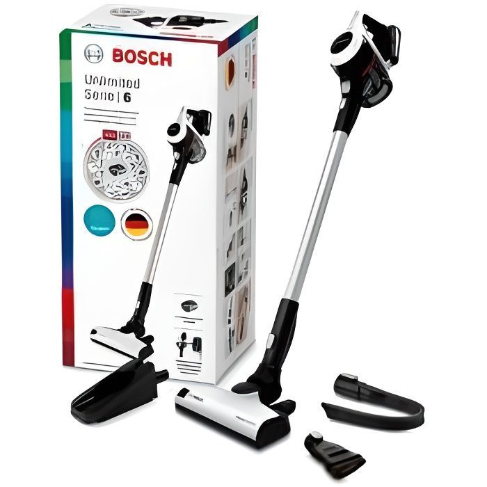 Cordless stick vacuum cleaner - Bosch - Unlimited Series I 6 - White - Bagless - Multifunctional