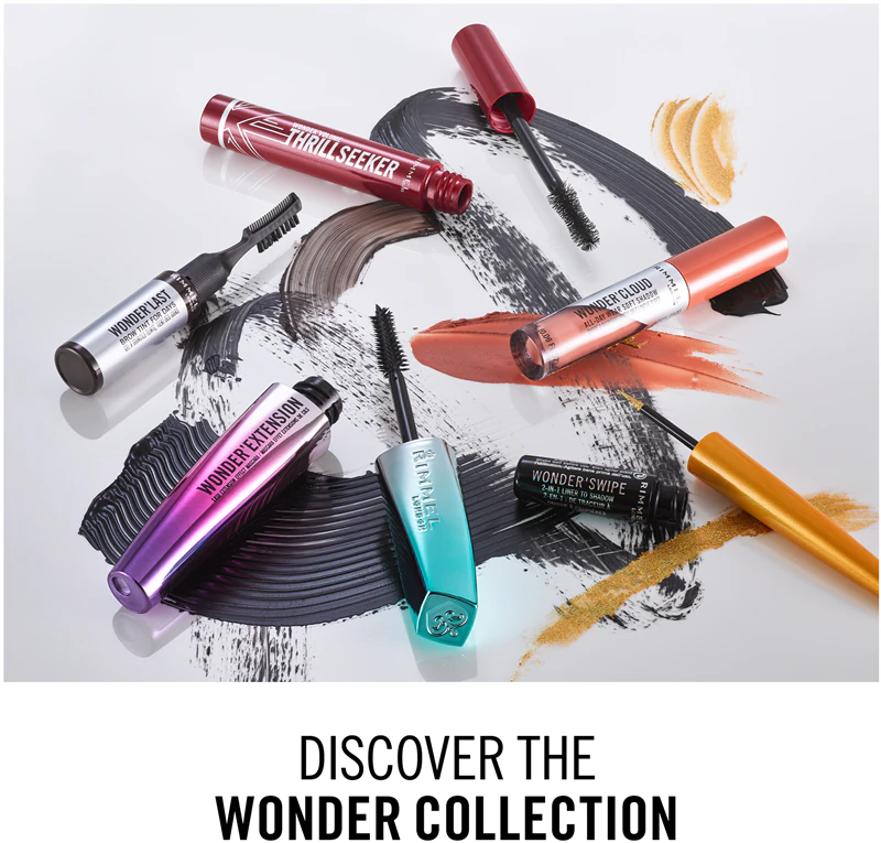 Rimmel WonderVolume Thrill Seeker Mascara, die die Wimpern schwungvoll formt und ihnen Volumen verleiht