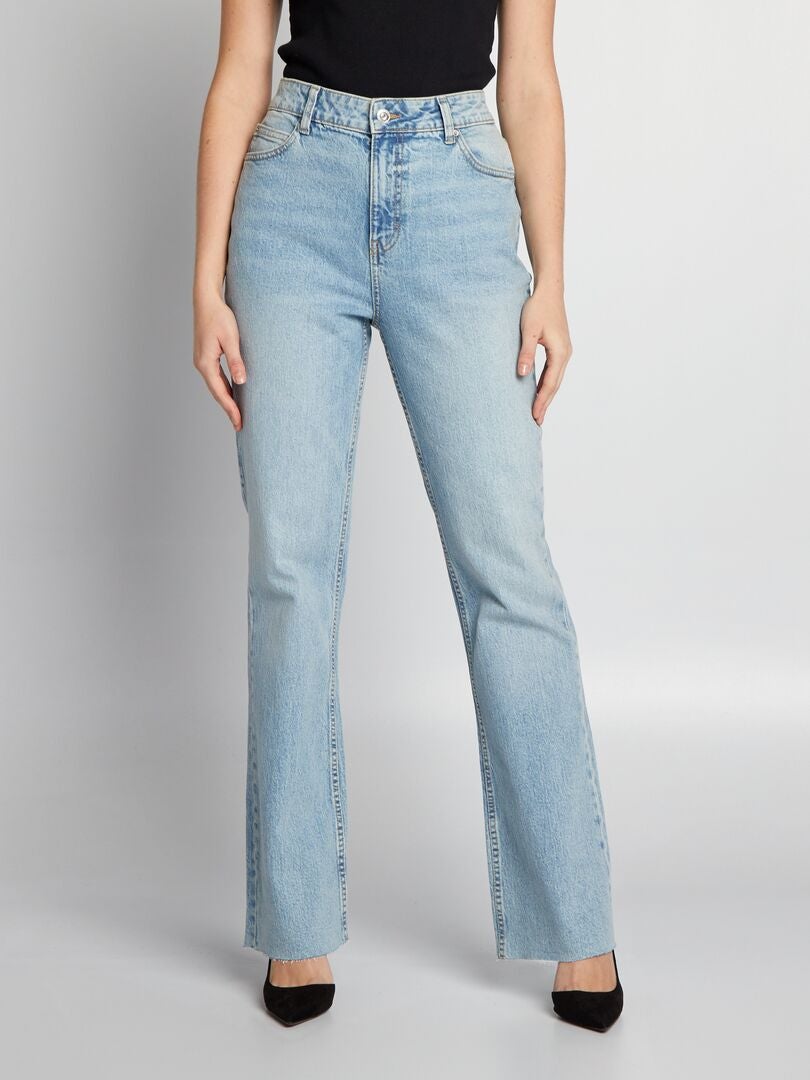 Calça jeans flare de cintura alta - AZUL