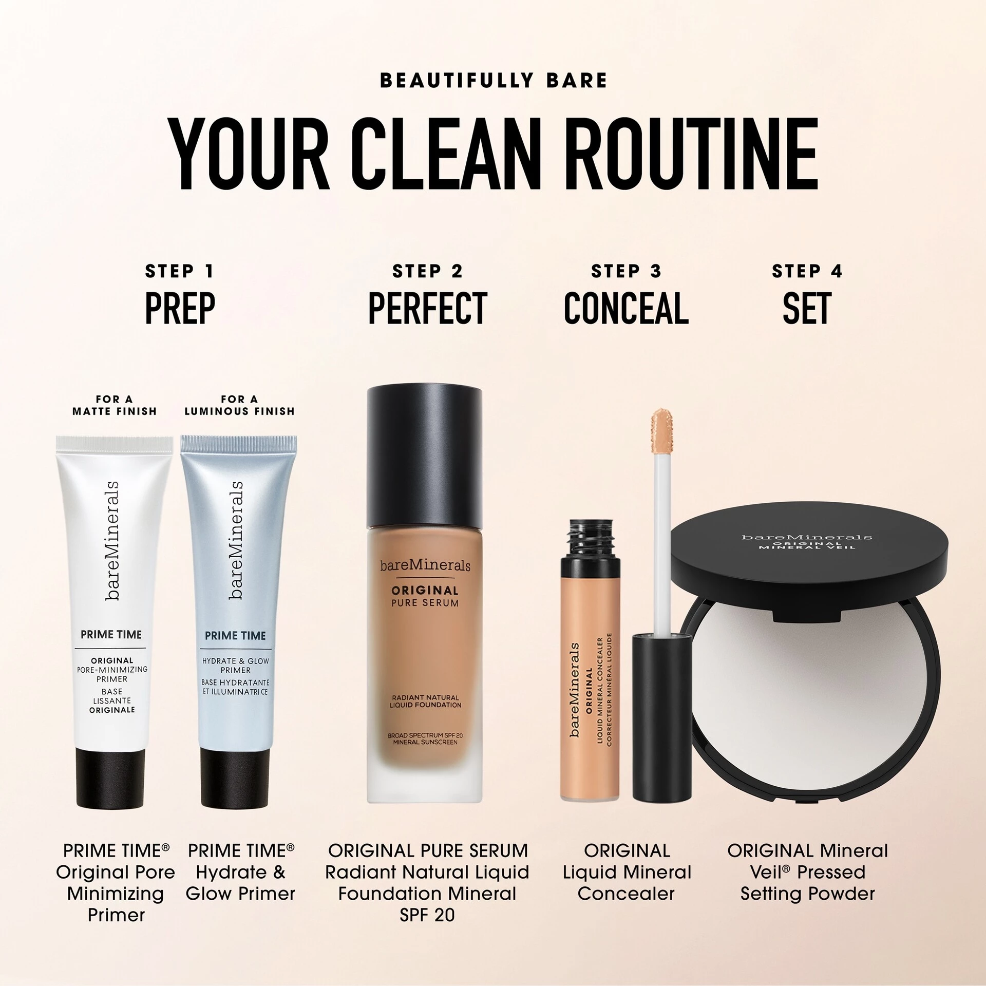 Original Pure Serum Radiant Natural tekući mineralni puder SPF20 2 svijetlo neutralni - bareMinerals