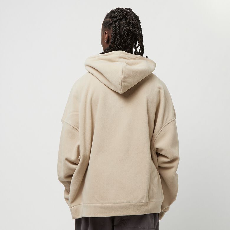 Felpa con cappuccio e mezza zip in pile oversize