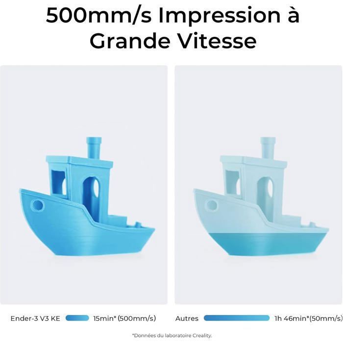 Imprimante 3D Creality Ender 3 V3 KE, 500mm/s with Nivellement Automatique, 300°C Sprite Direct Extruder, 220x220x240mm for Beginner