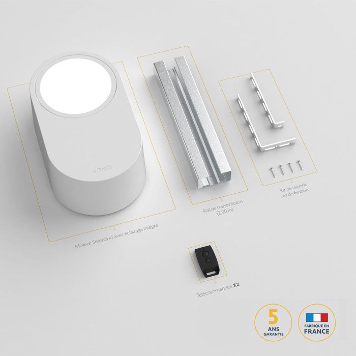SOMFY 1246363 - Motorisation pour porte de garage Serenia 700 io - Hauteur Maxi 2,35m - Largeur Maxi 3m - Livrée avec 2