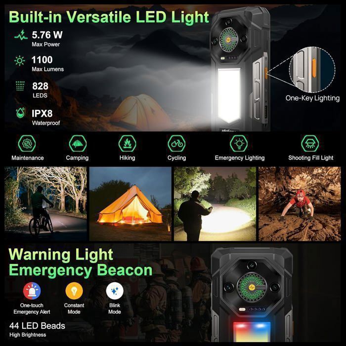 Smartphone resistente Ulefone Armor 33, 24 GB + 512 GB, 6,95