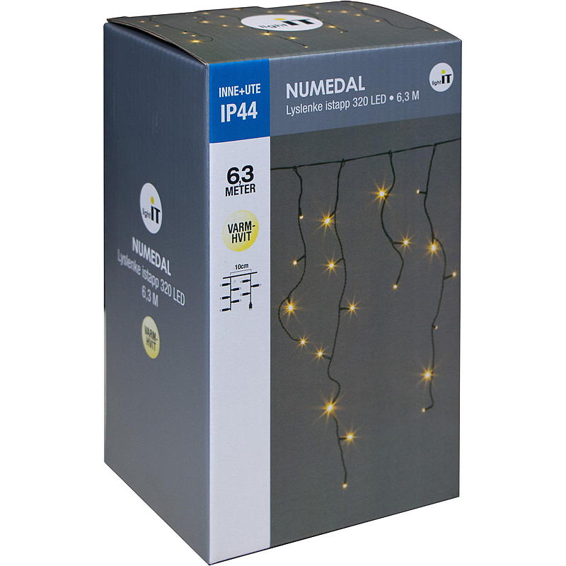 Hjem Lyslenke 320 LED-isbiter, varmhvit, Numedal