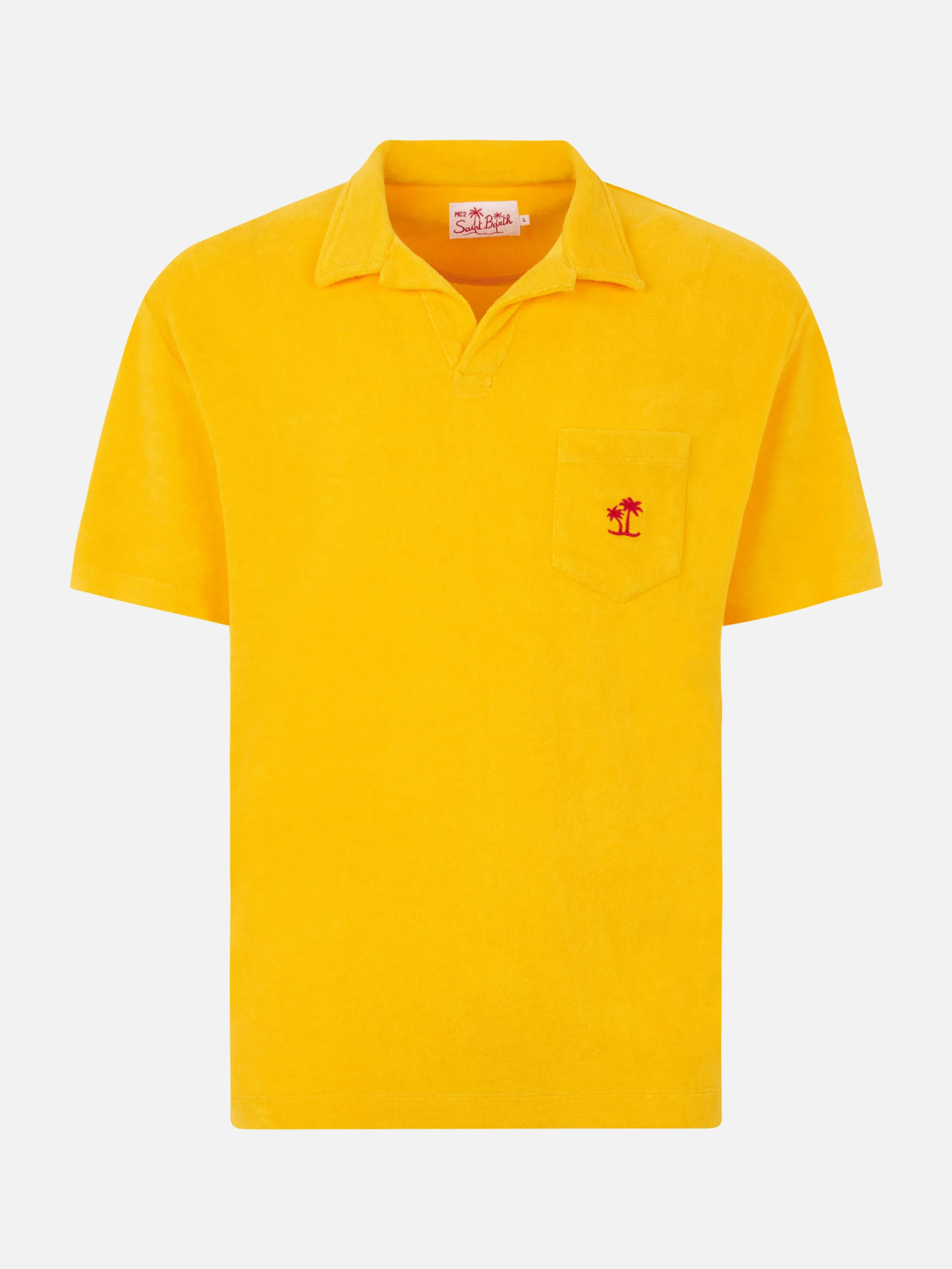 Geel badstof poloshirt voor heren