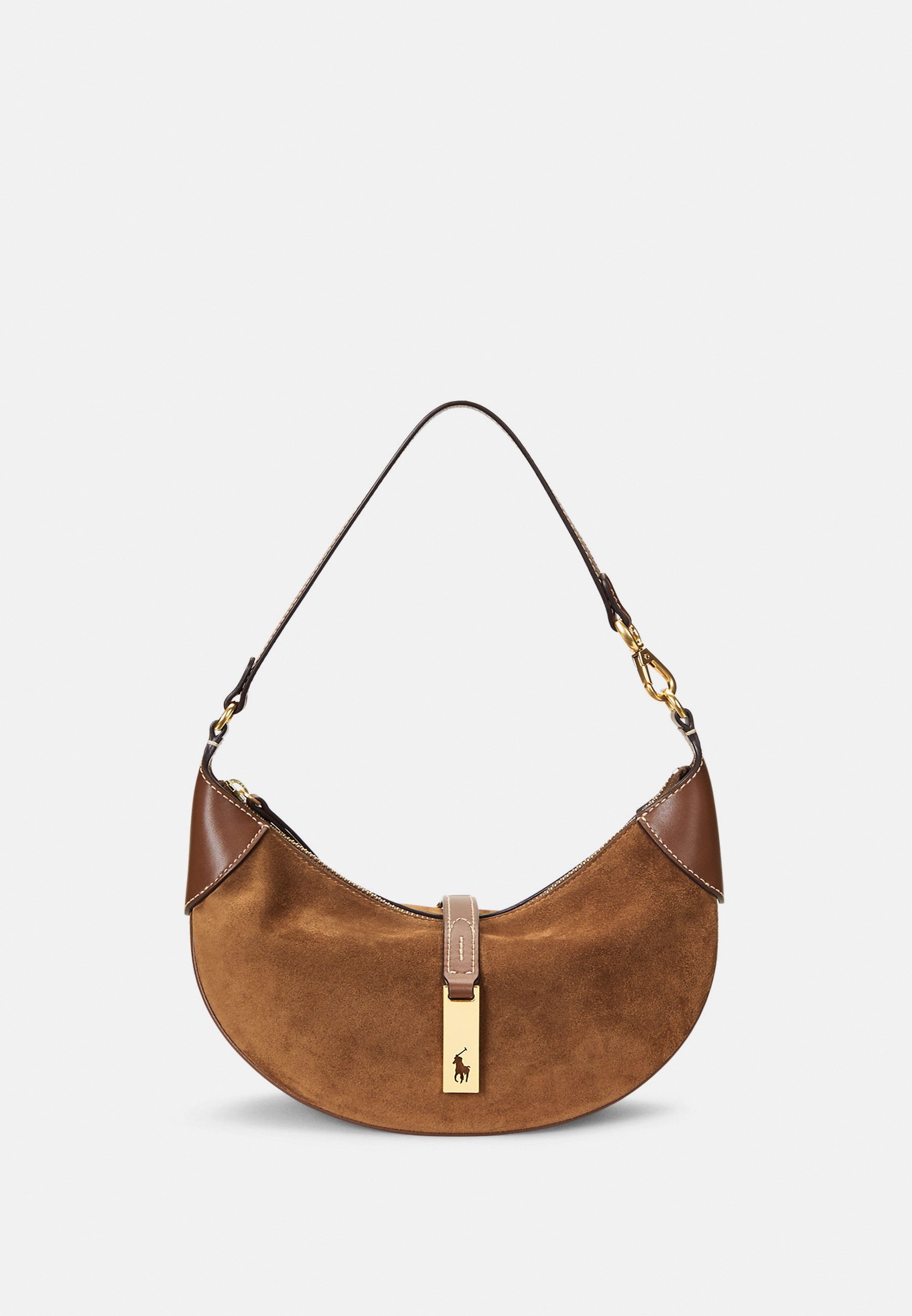 Polo Ralph Lauren POLO ID SUEDE MINI SHOULDER BAG - Borsa a mano - cinnamon/cuoio