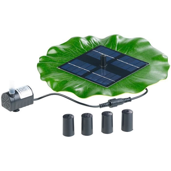 Fontaine de bassin flottante solaire - Royal Gardineer - Design fleur de nénuphar - 4 buses