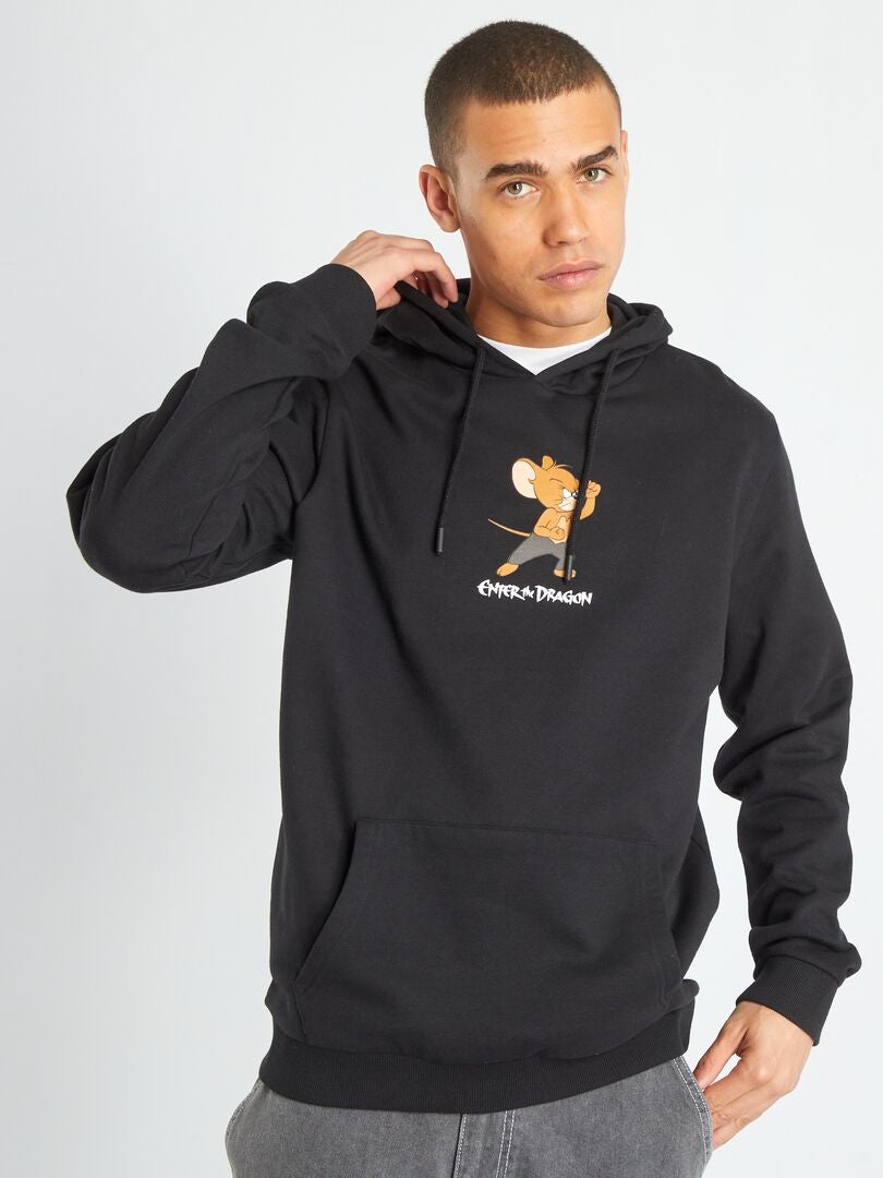 Moletom com capuz 'Tom & Jerry' - PRETO