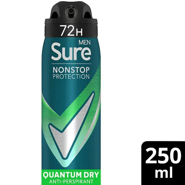 Sure Men antiperspirant deodorant ve spreji Nonstop Quantum 250ml
