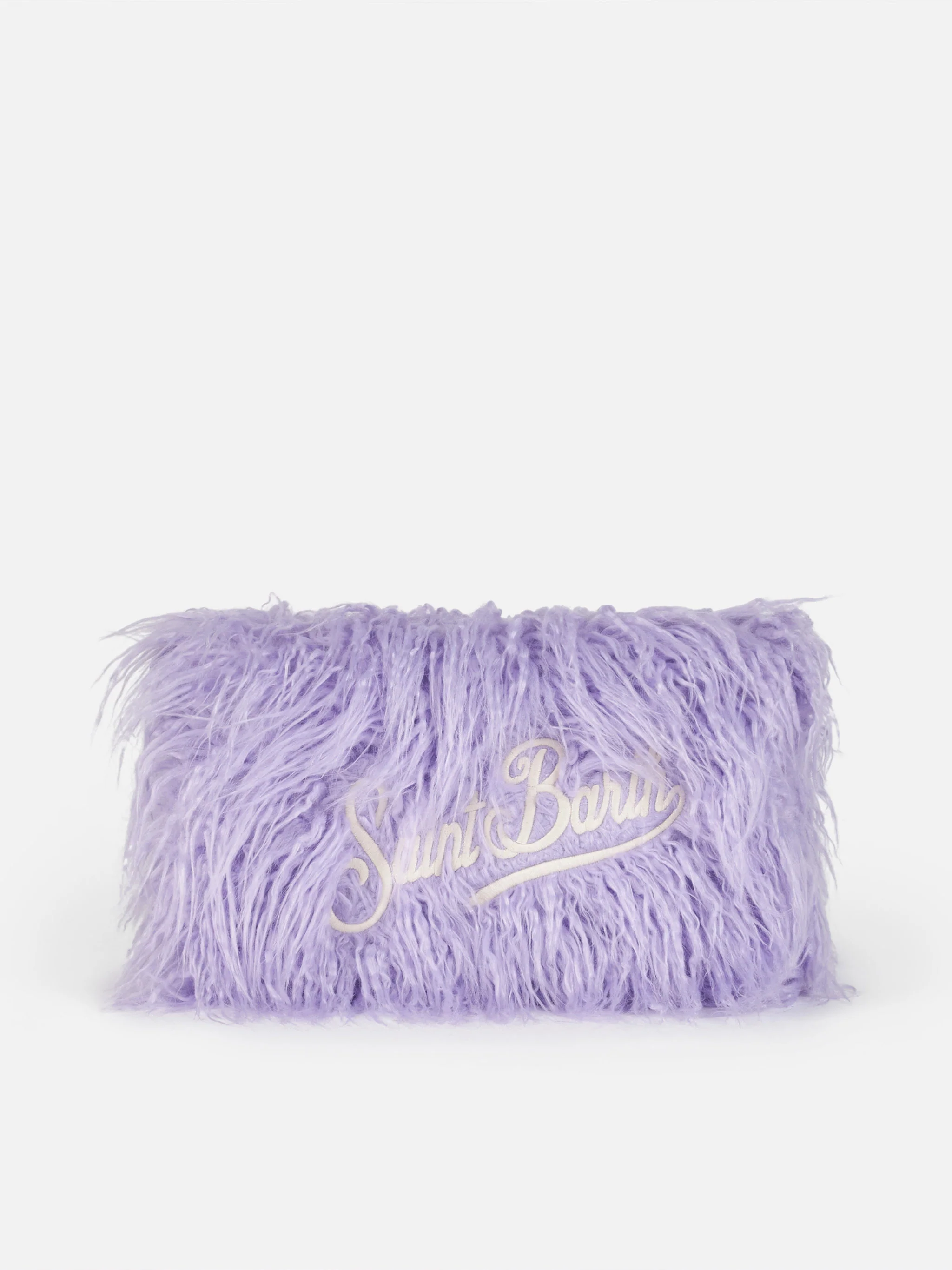 Mildred lila bont clutch met Saint Barth-borduurwerk