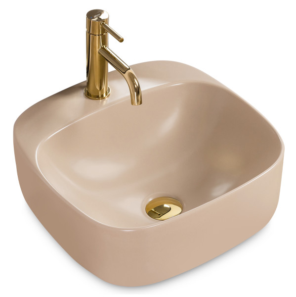 Umywalka Ceramiczna Nablatowa Luiza 42 Beige Rea