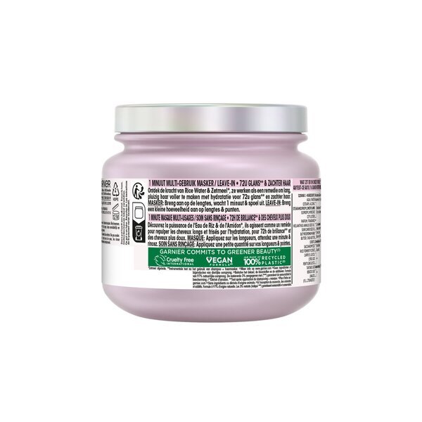 Maska za lase Garnier Ultra Doux z riževo vodo in škrobom, 340 ml