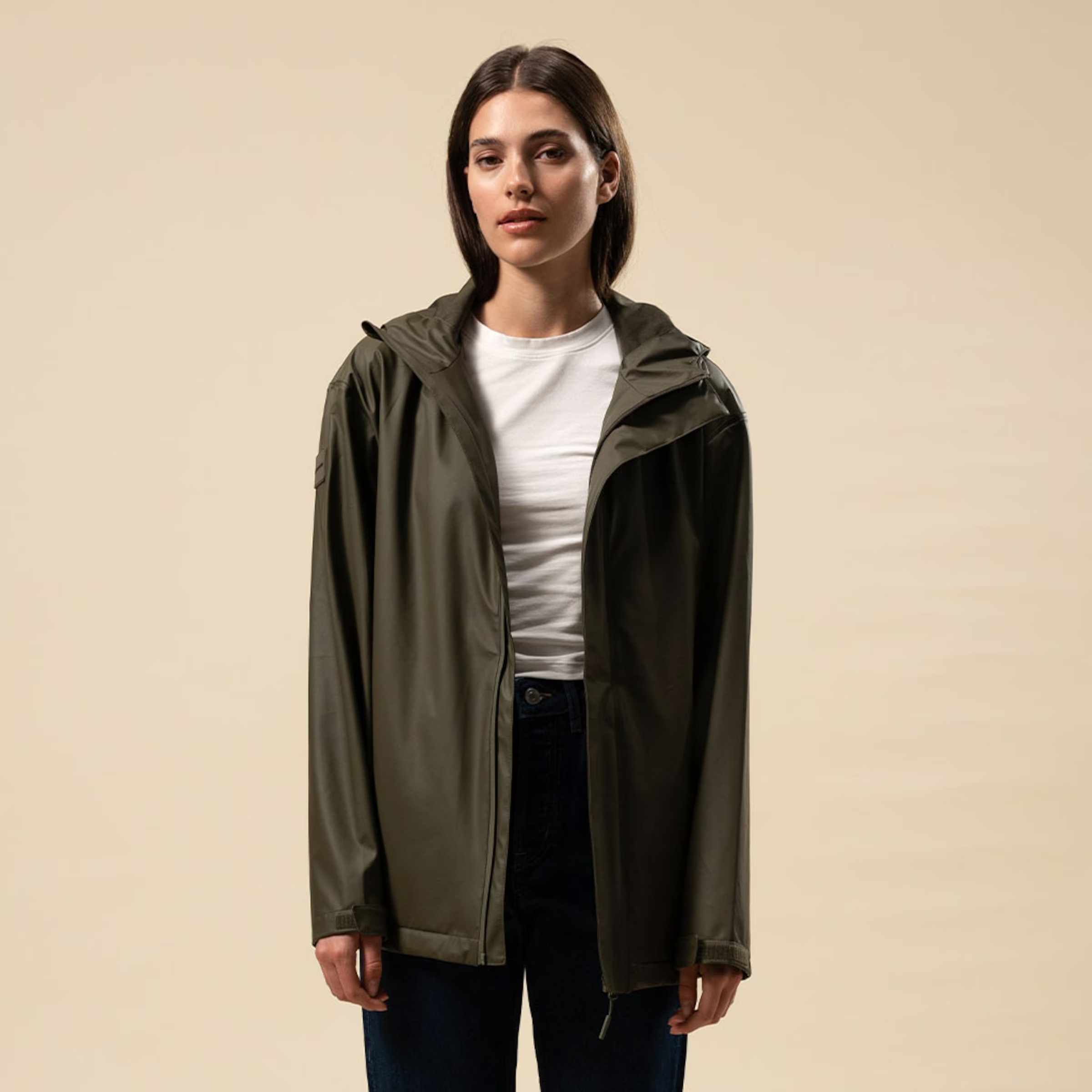 Veste imperméable courte vert forêt pour tous les jours