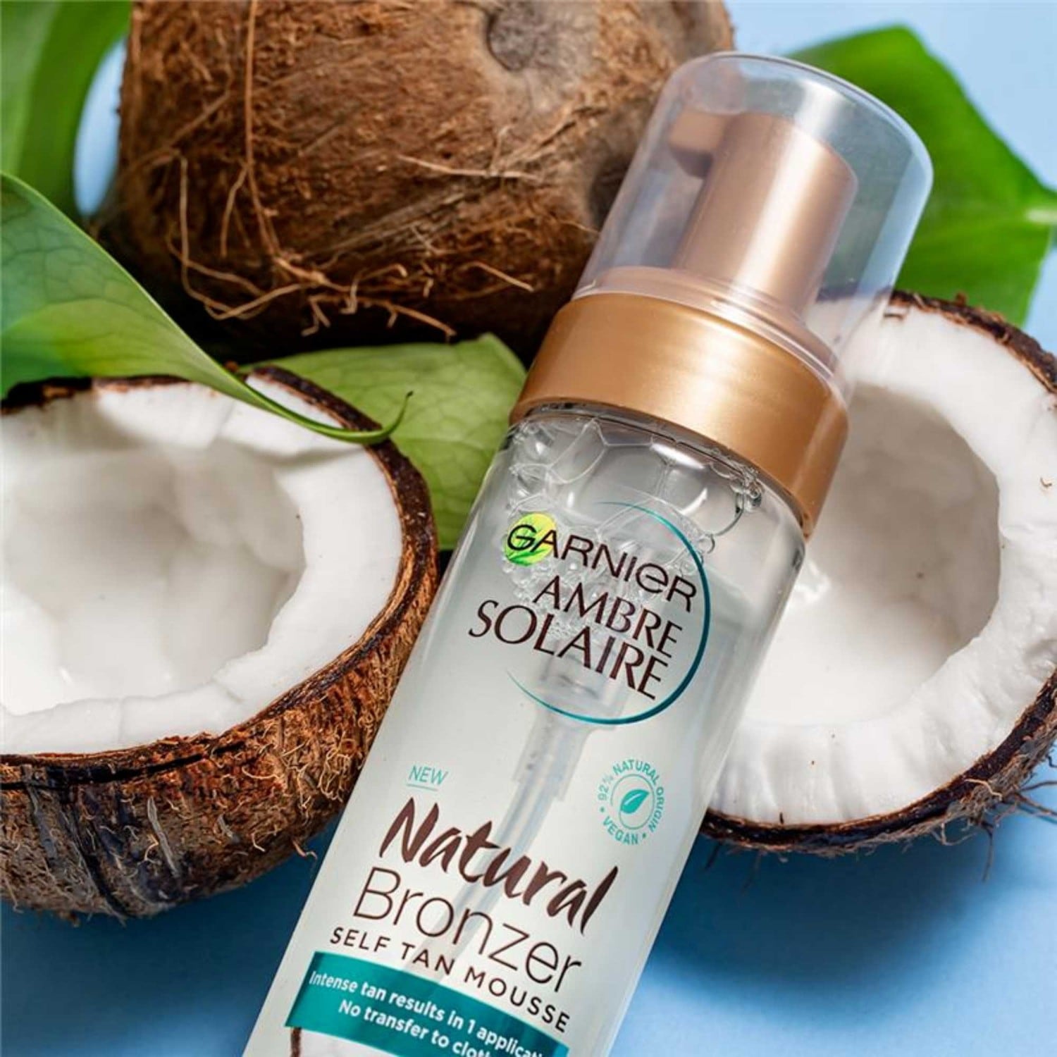 Garnier Mousse autobronzante transparente effet hâle naturel - Enrichie à l'huile de coco