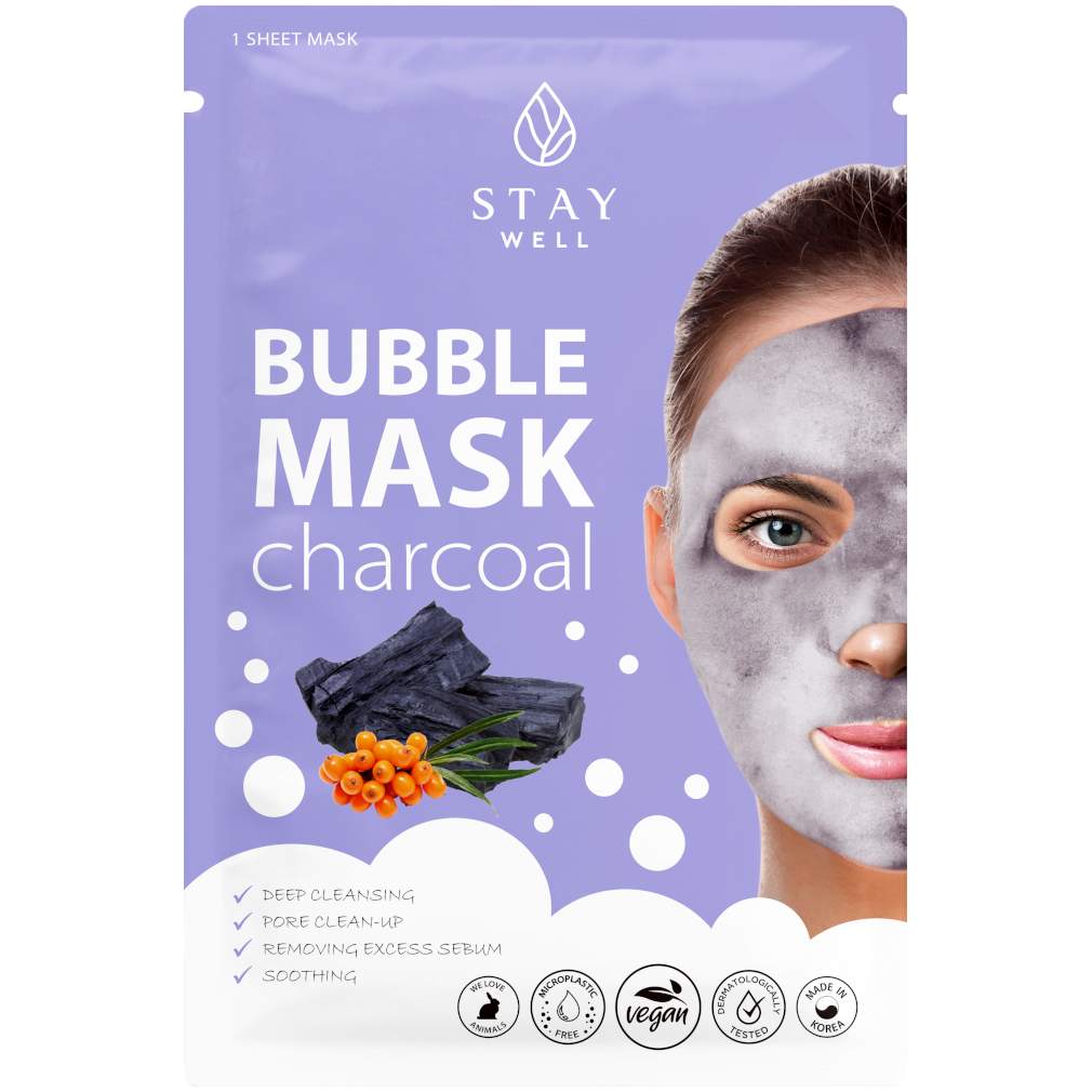 Bublinková maska Stay Well s aktívnym uhlím