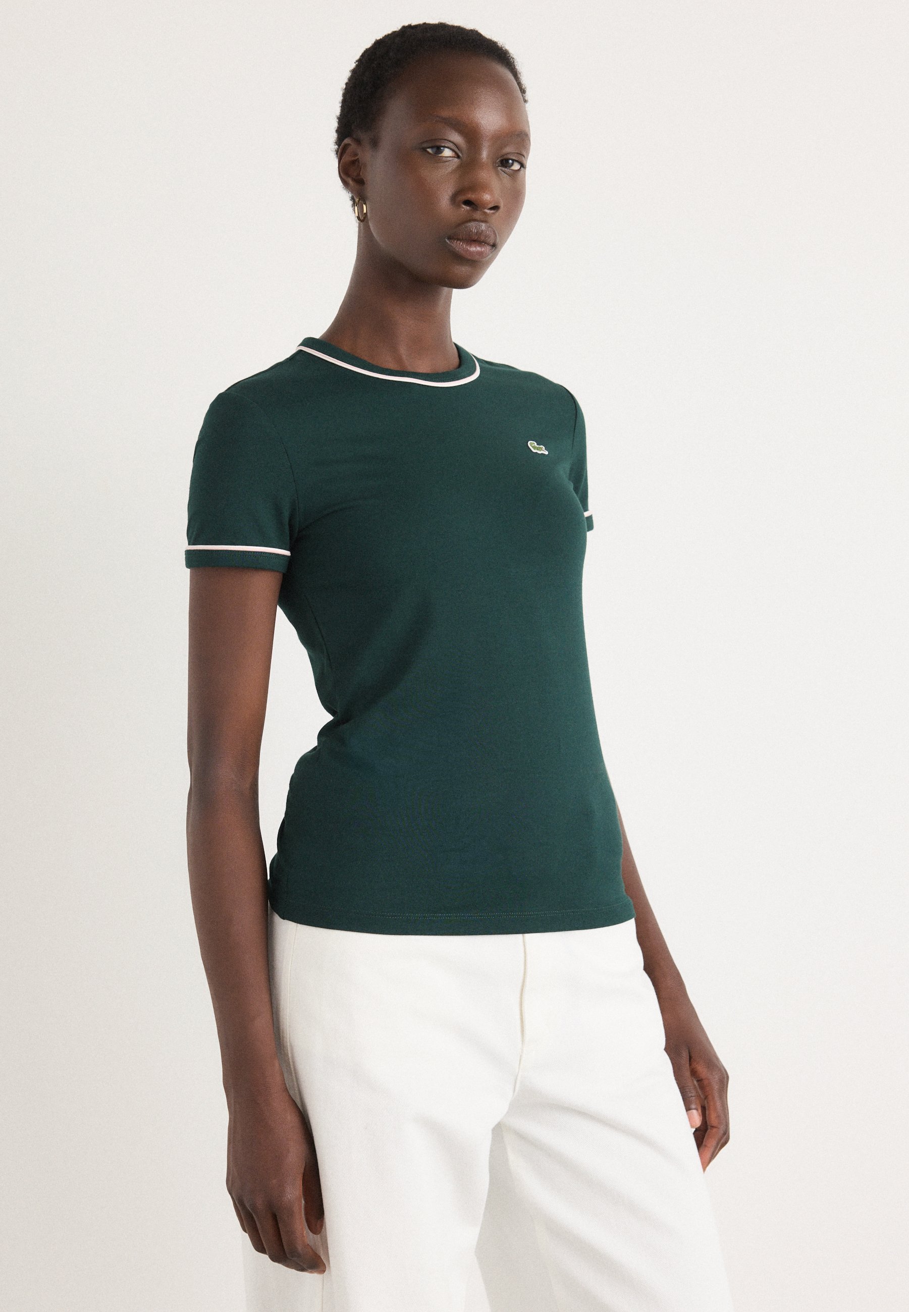 T-shirt Lacoste Basic - sinople/flour/nidus