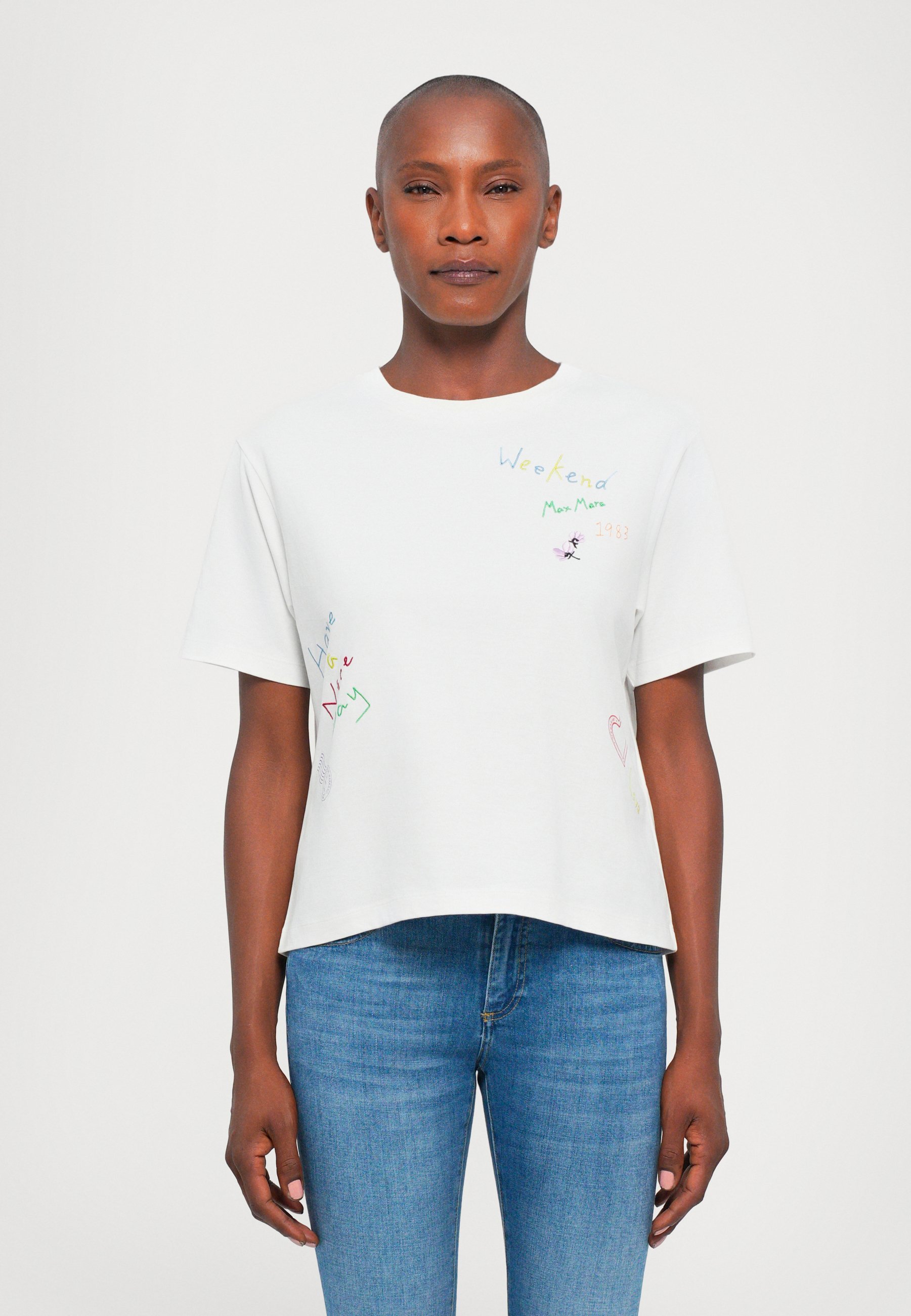 WEEKEND MaxMara ACLINE - T-shirt stampata - bianco