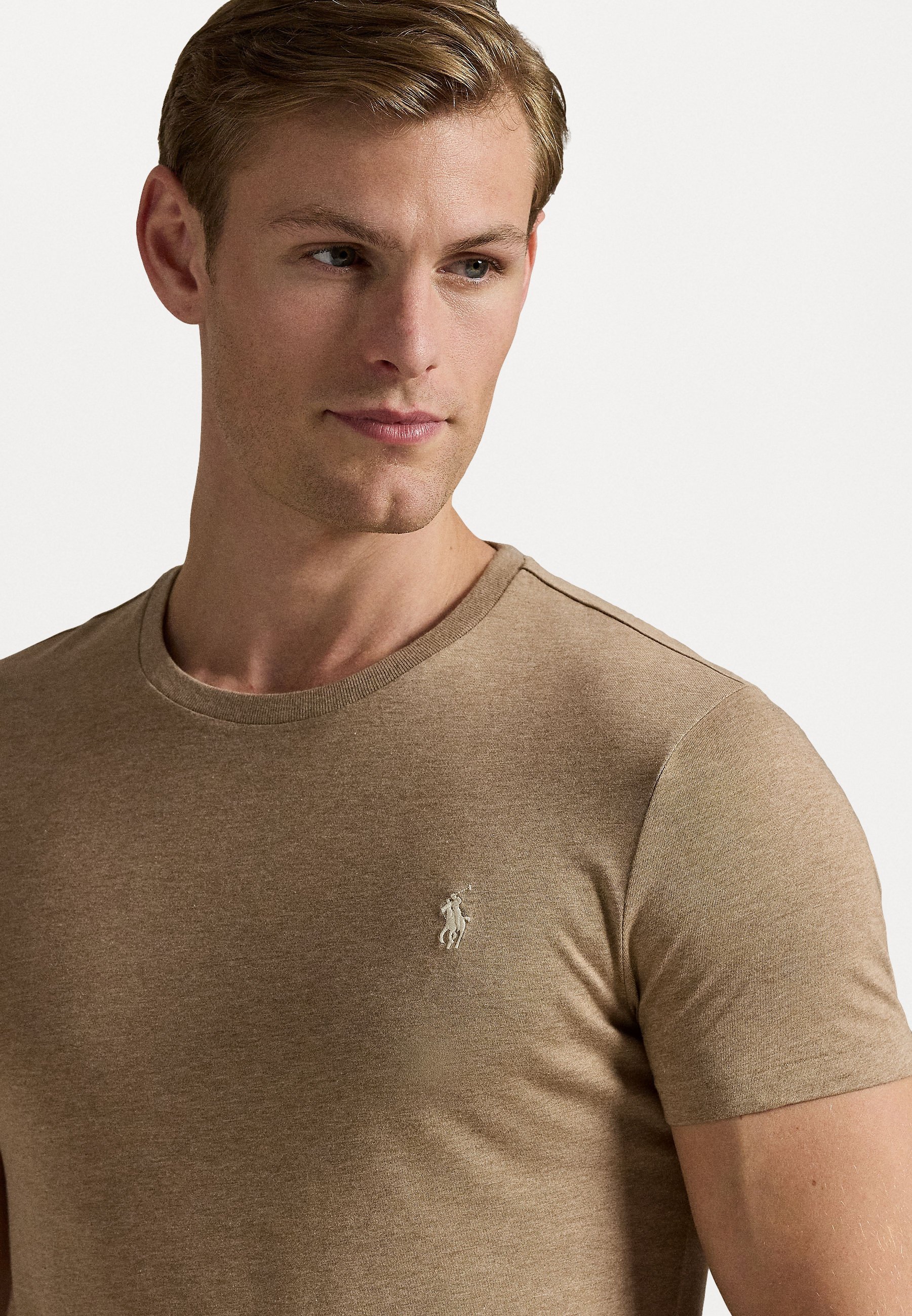 Polo Ralph Lauren CUSTOM SLIM FIT JERSEY CREWNECK T-SHIRT - Basic T-shirt - Italiaans gemêleerd