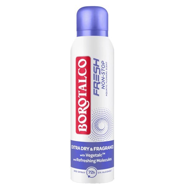 Deodorant v spreju Borotalco Fresh Non-Stop Aquatic Flowers, 150 ml
