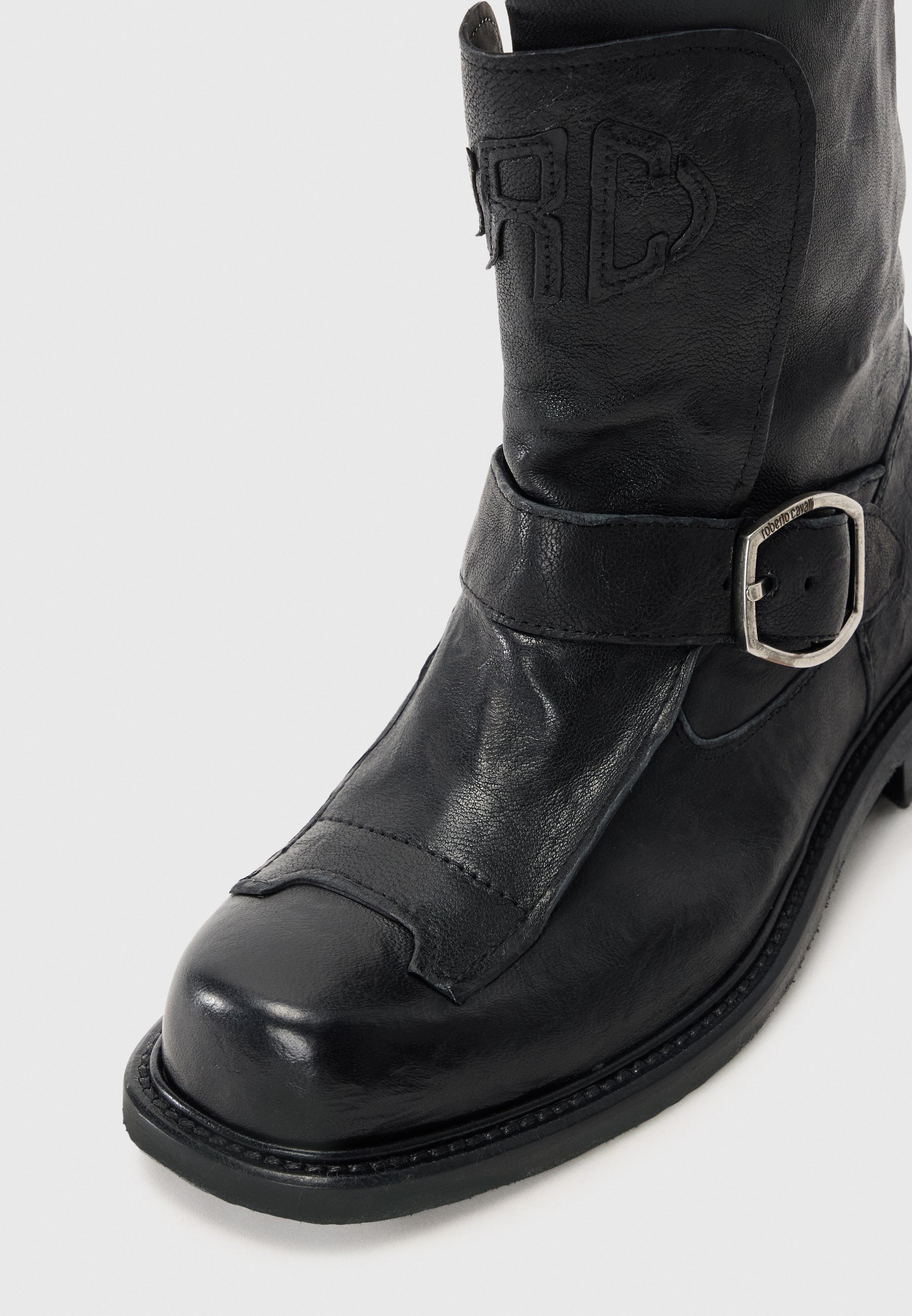Roberto Cavalli COMBACT - Kovbojské/motorkářské boty - black