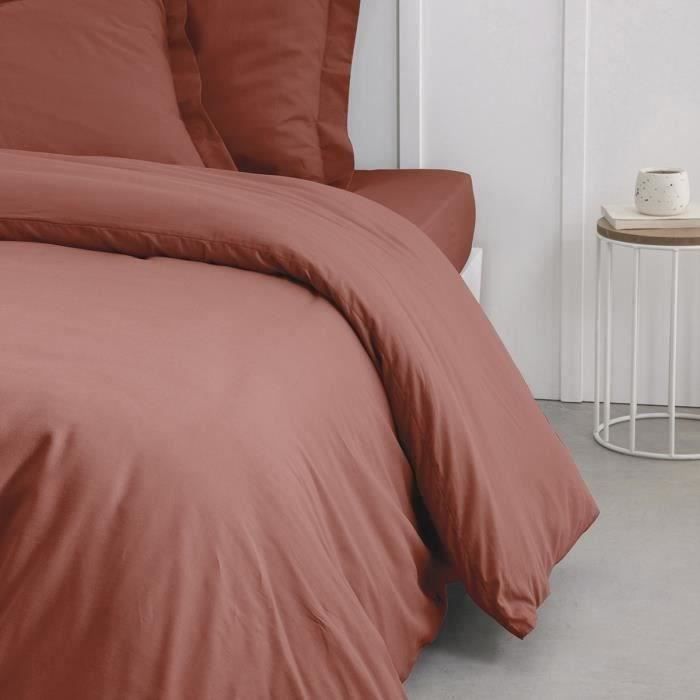 Funda nórdica TODAY Essential - 220 x 240 cm - Doble - 100 % algodón liso - Terracota