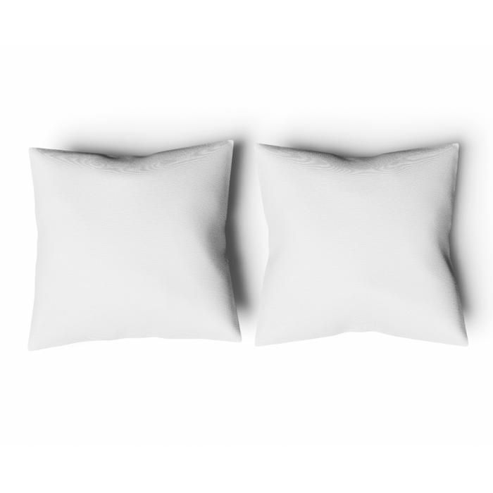 Almohadas - PROMOCIÓN DE LINO - Poliéster - 60x60 cm - Blanco (Juego de 2)
