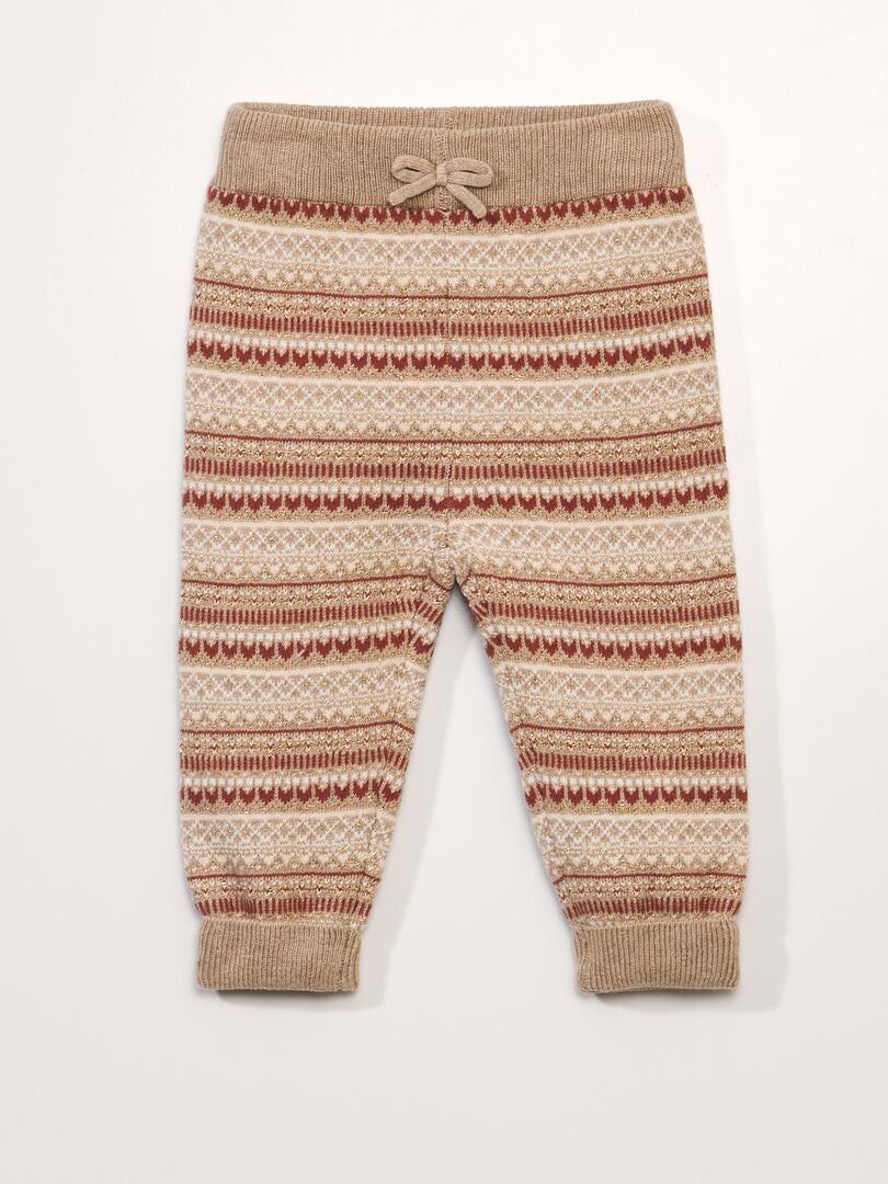 Lange legging met patroon - BEIGE