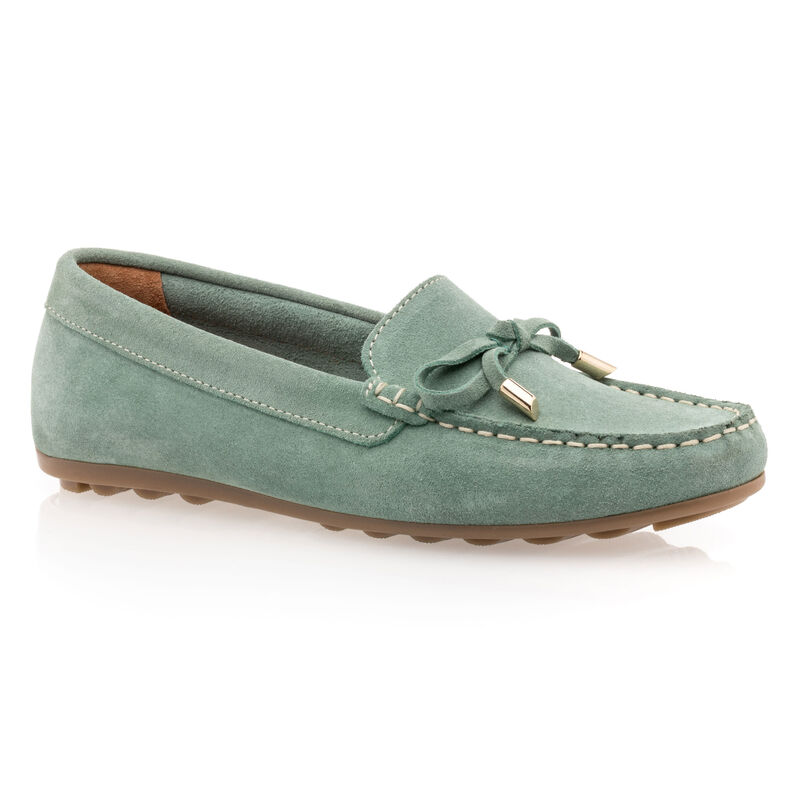 Grønne loafers/båtsko til dame