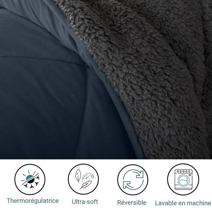 Piumino - Sampur - Sherpa 220x240 - Reversibile Estate-Inverno - Imbottito - 4 Stagioni