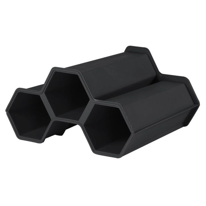Range-bouteilles empilable - DECONATION - Lot de 5 - 15 bouteilles - Plastique recyclé - Gris anthracite
