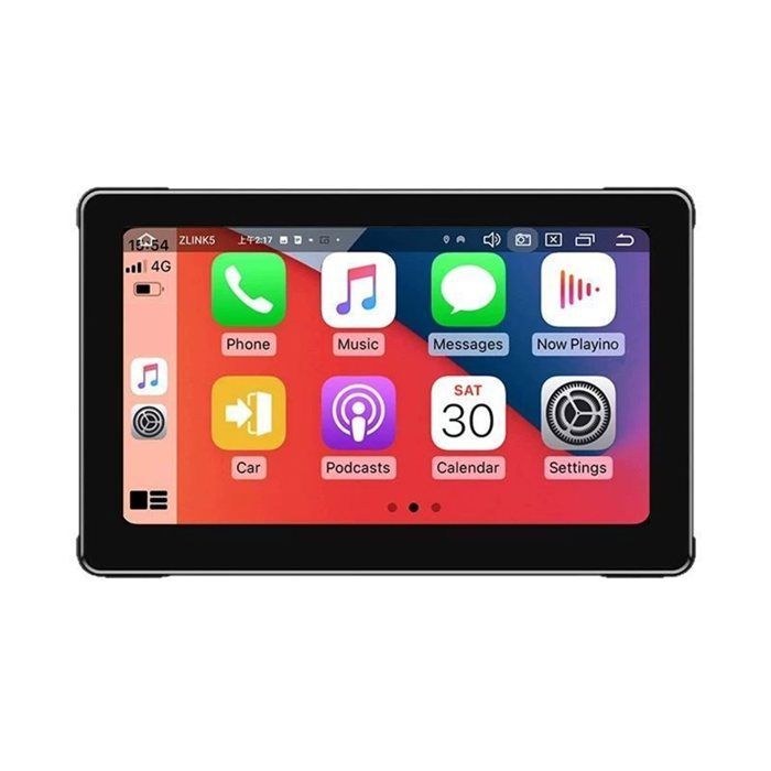 Pantalla de navegación portátil para motocicleta de 7 pulgadas, resistente al agua IPX8, compatible con CarPlay y Android Auto, pantalla inalámbrica, ABS, color negro.