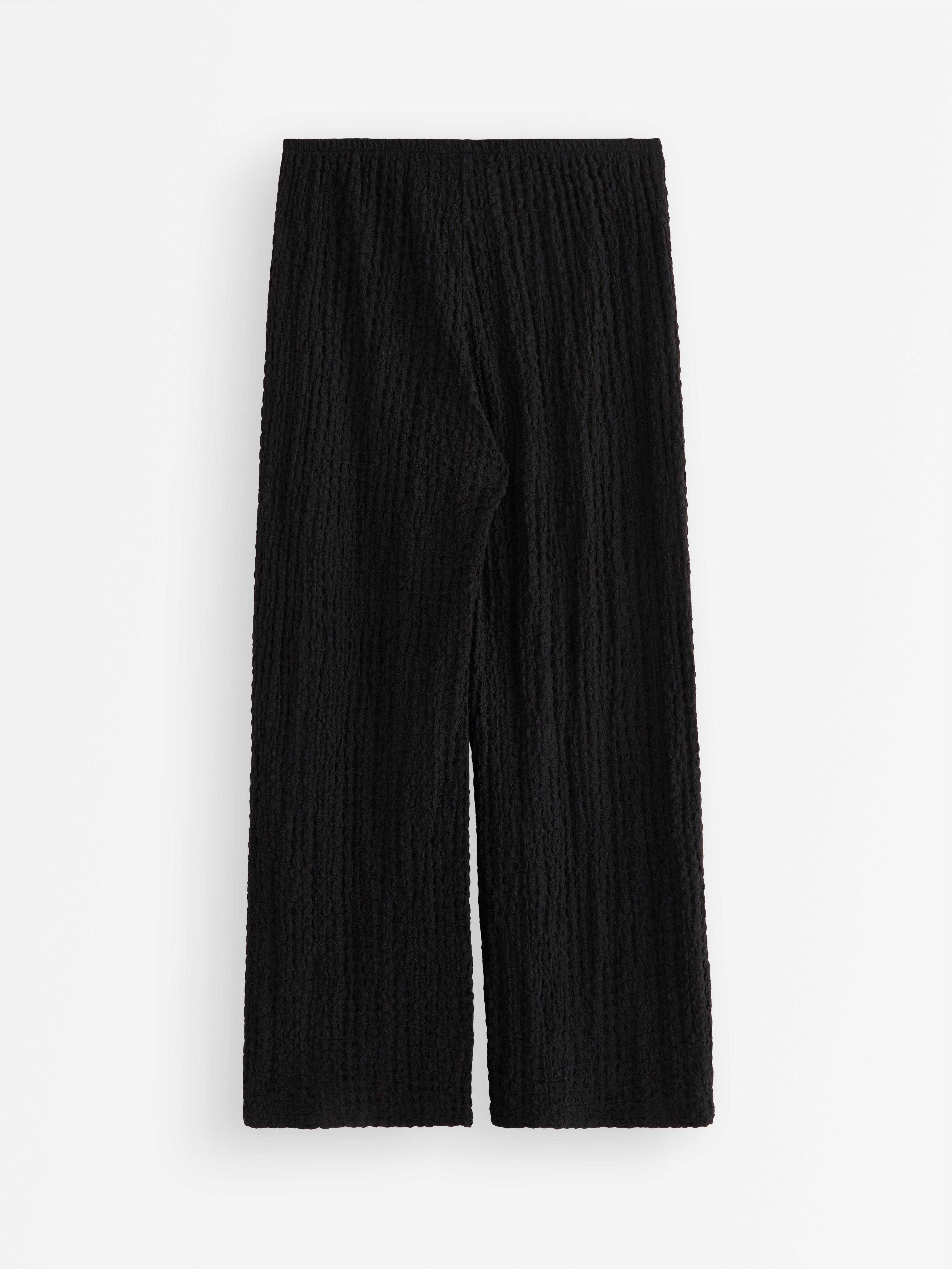 Pantalones de punto texturizado negros