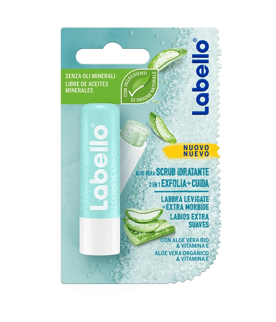 LABELLO Labello stick peeling à l'aloe vera pour des lèvres douces et lisses