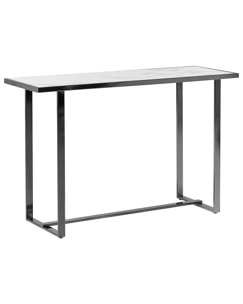 Konsola stolik 120x40cm blat marmur biały srebrny