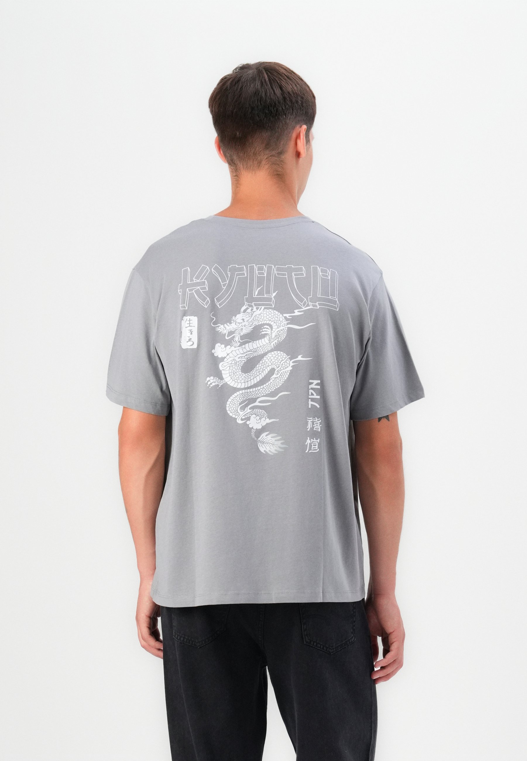Jack & Jones JJMIKO TEE CREW NECK - T-shirt met print - ultiem grijs