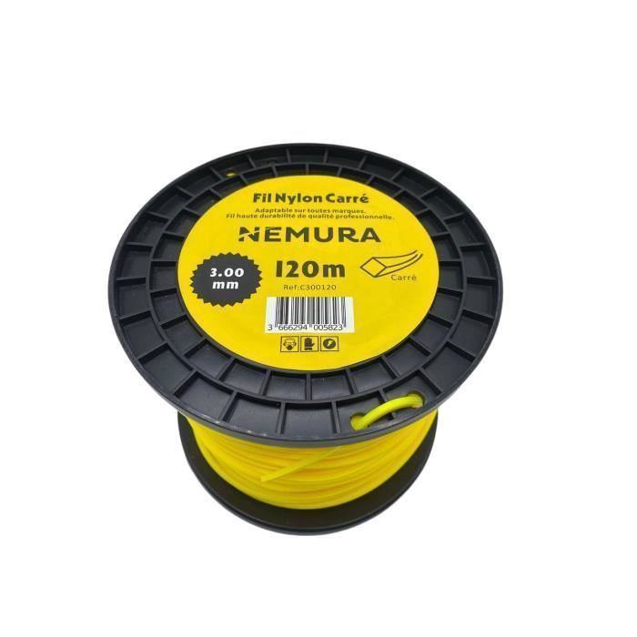 Hilo cuadrado para desbrozadora NEMURA - Alta durabilidad - 120 m, Ø: 3,00 mm