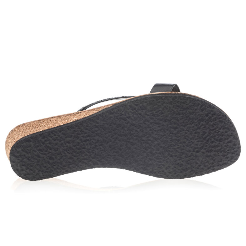 Női fekete flip-flop papucsok / tanga szandálok