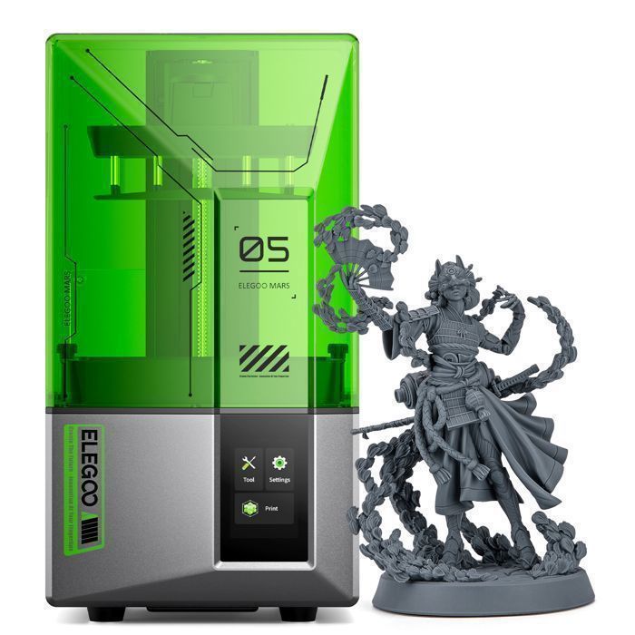 3D Printer, ELEGOO, Mars 5 4K Screen 3D Printing MSLA Smart Resin Fast at 70mm/h Large Print Size